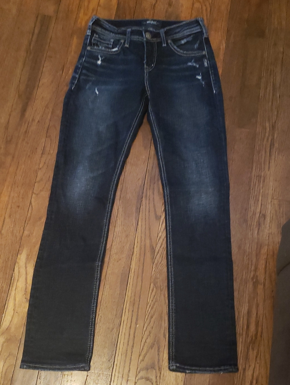 Womens Silver Straight Sz 26x32